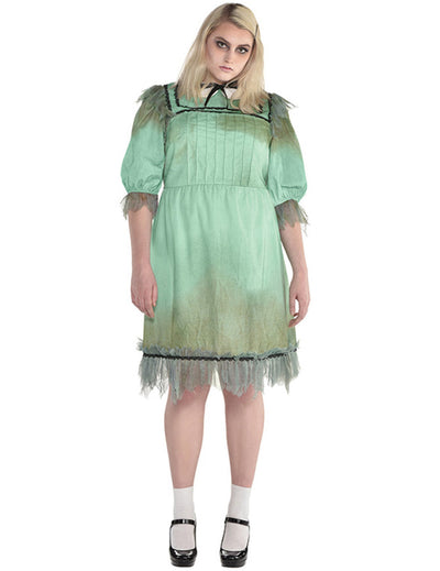 Costum de gemenă înfricoșătoare pentru femei, verde, cu aspect murdar
