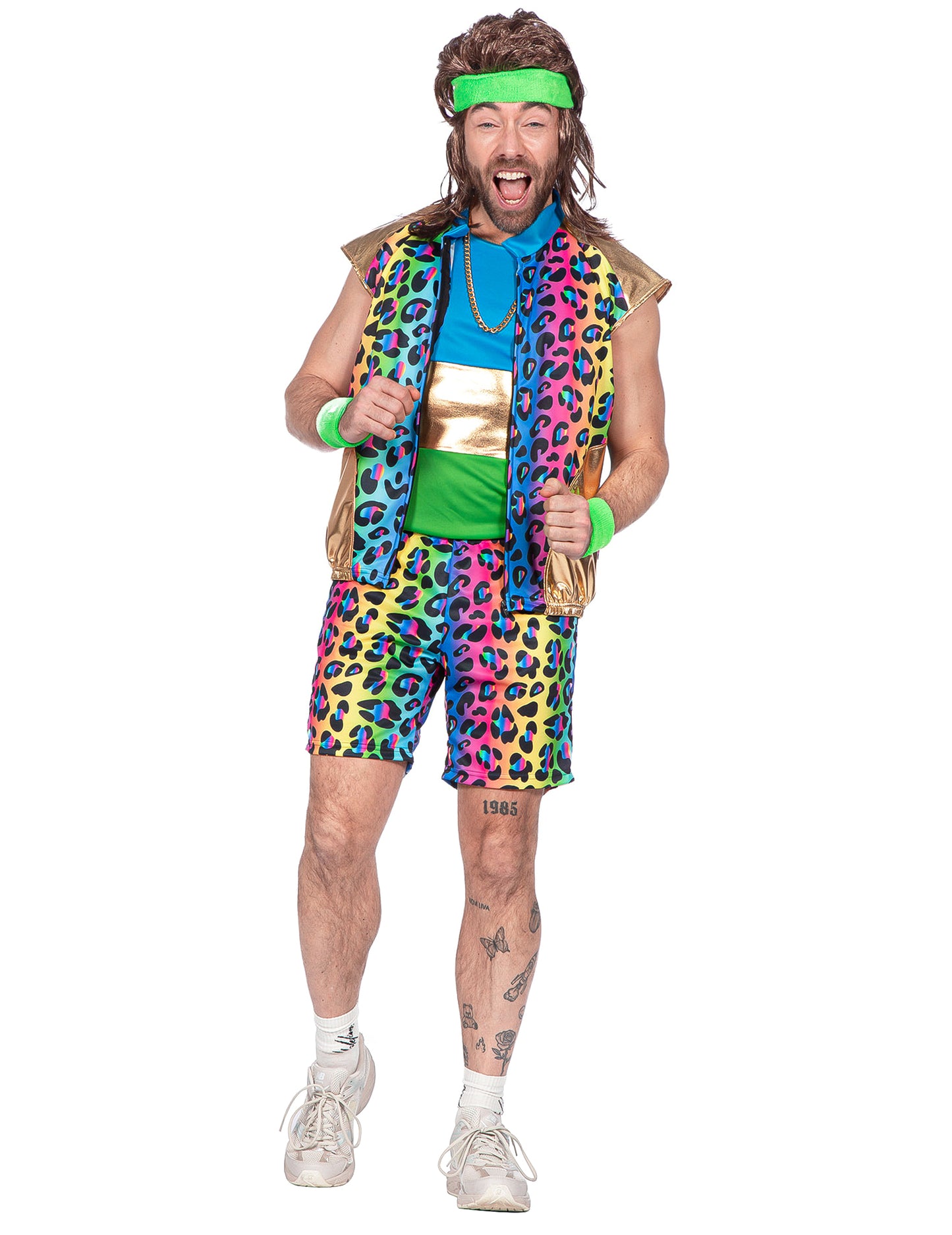 Costum kitsch panteră multicolor pentru bărbați