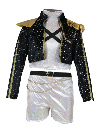 Costum de Kpop star iridescent pentru fată 
