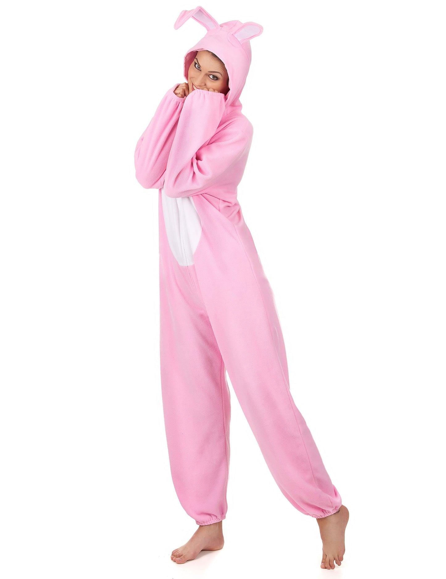 Vue de profil du déguisement de lapin