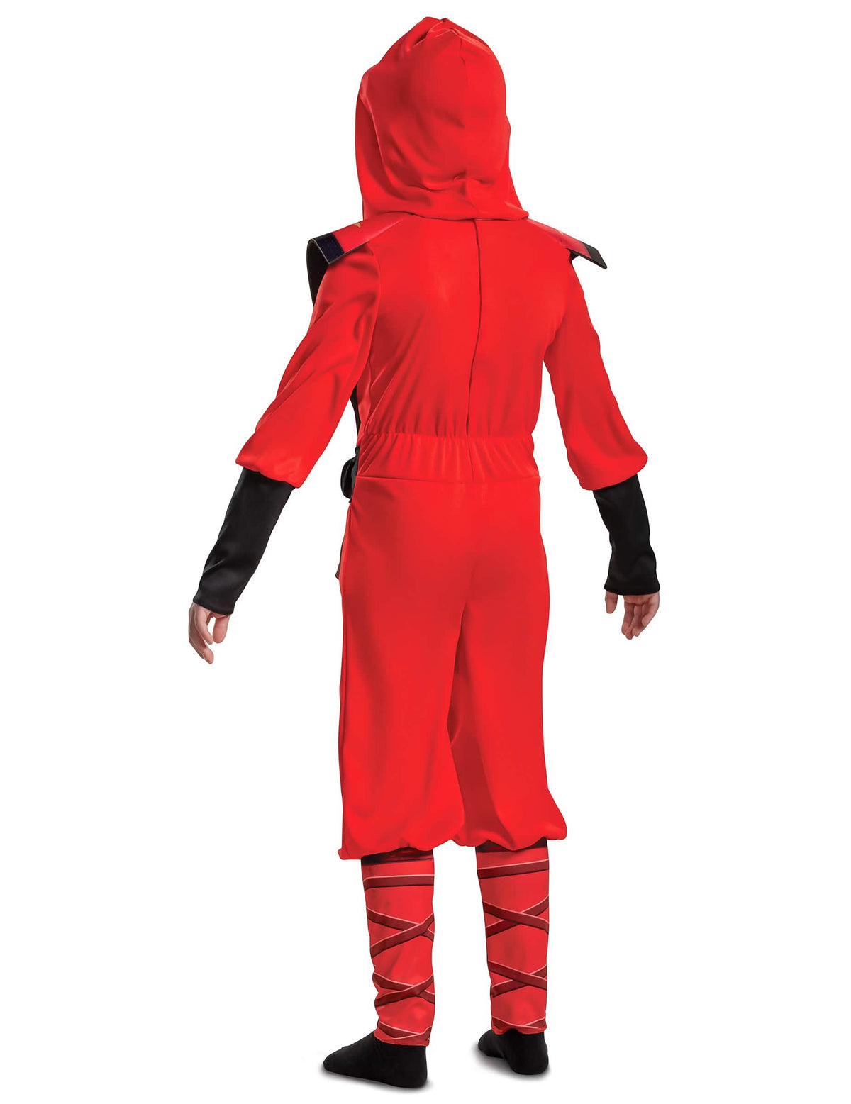 Vedere din spate a costumului Kai Ninjago LEGO pentru copil