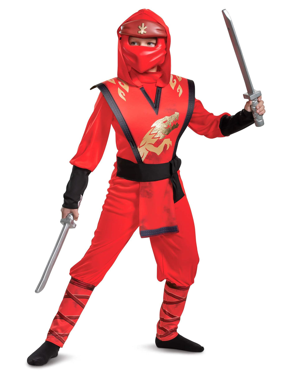 Săbii din plastic ale costumului Kai Ninjago LEGO pentru copil
