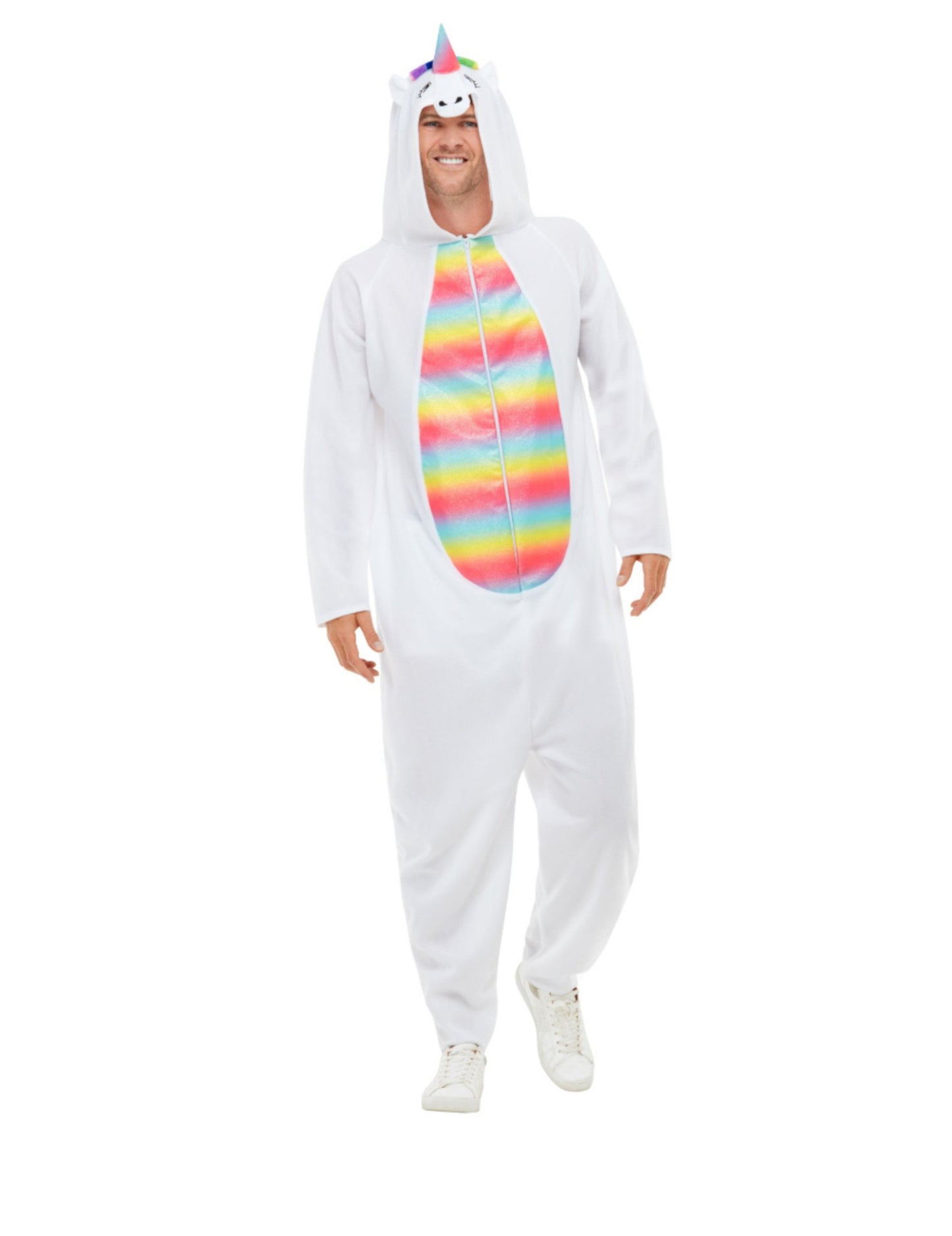 Deghizare unicorn alb și multicolor pentru adulți