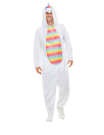 Deghizare unicorn alb și multicolor pentru adulți