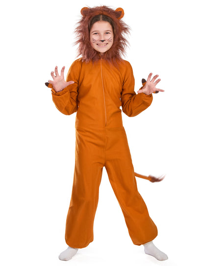 Vue de face du déguisement de lion pour enfant