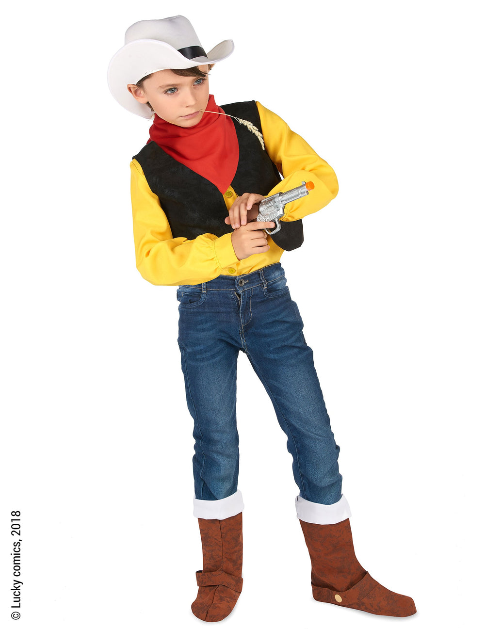 Vue de face du déguisement Lucky Luke™ pour enfant