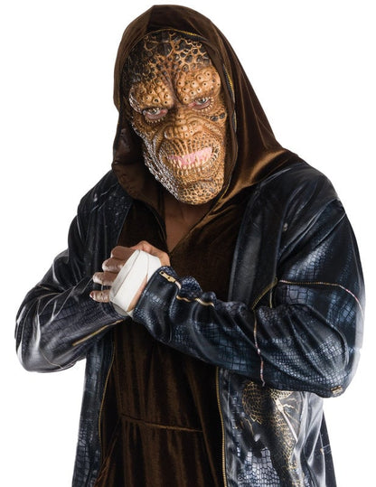 Gros plan sur le masque du déguisement luxe Killer Croc Suicide Squad™