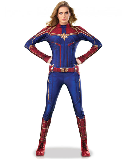 Costum de lux Captain Marvel pentru femeie albastru și roșu
