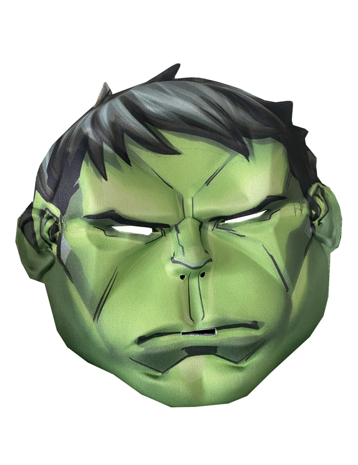 Gros plan sur le masque du déguisement luxe Hulk