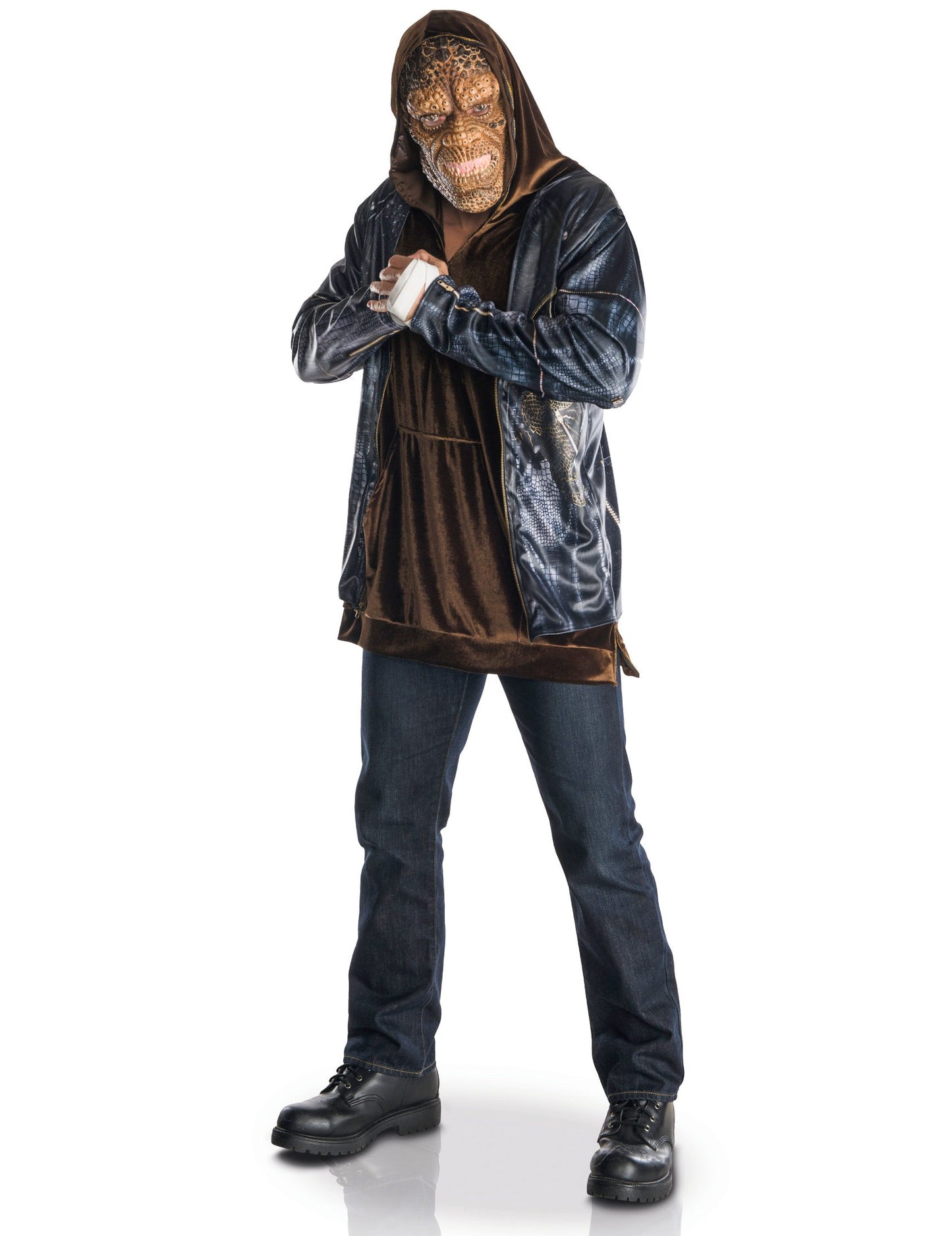 Déguisement luxe Killer Croc Suicide Squad™ pour adulte marron avec veste à écailles et masque