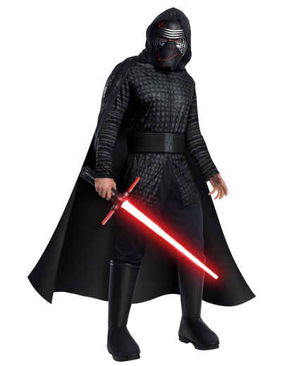 Costum de lux Kylo Ren Star Wars IX pentru adult, negru, cu mască și pelerină