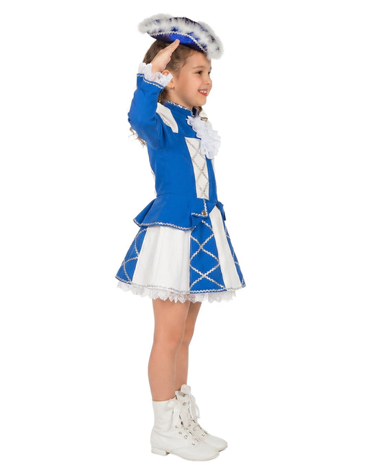 Déguisement Majorette gabardine bleue fille