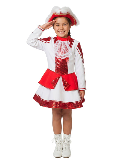 Costum Majoretă din gabardină roșie pentru fete