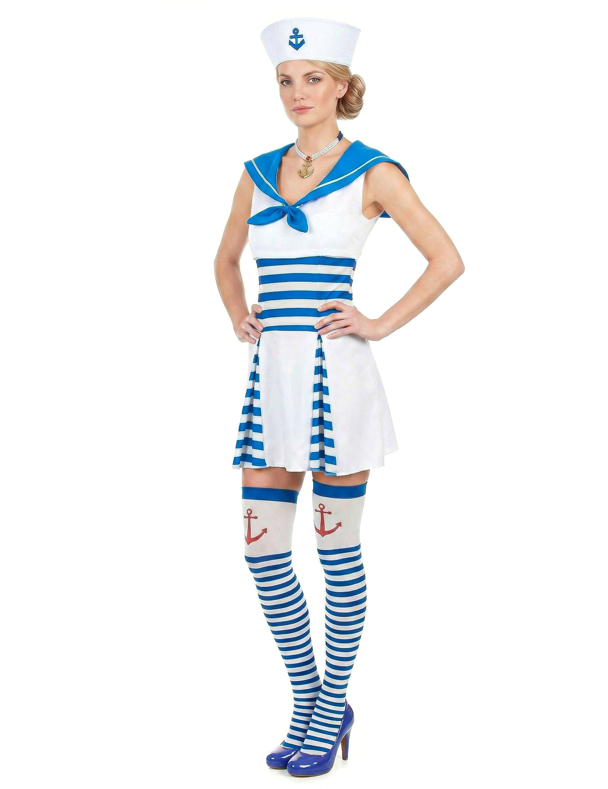 Rochie cu dungi pentru femei deghizare marină