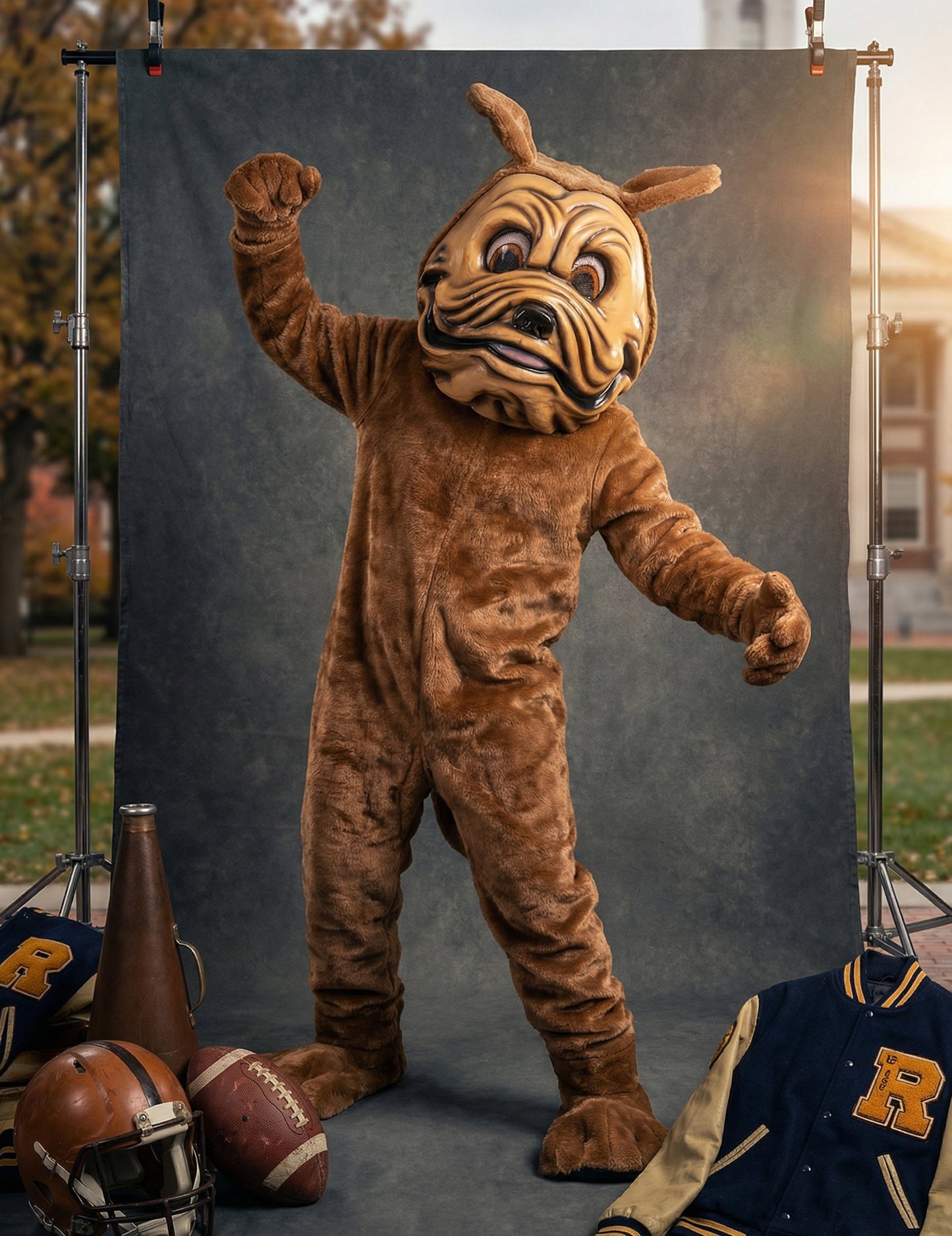 Costum de mascotă de câine maro pentru adult