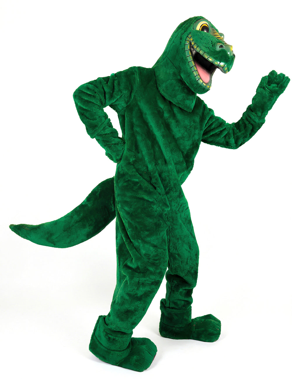Vue de profil du déguisement mascotte dinosaure