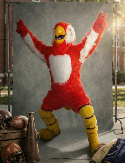 Costum de mascotă de papagal roșu pentru adult