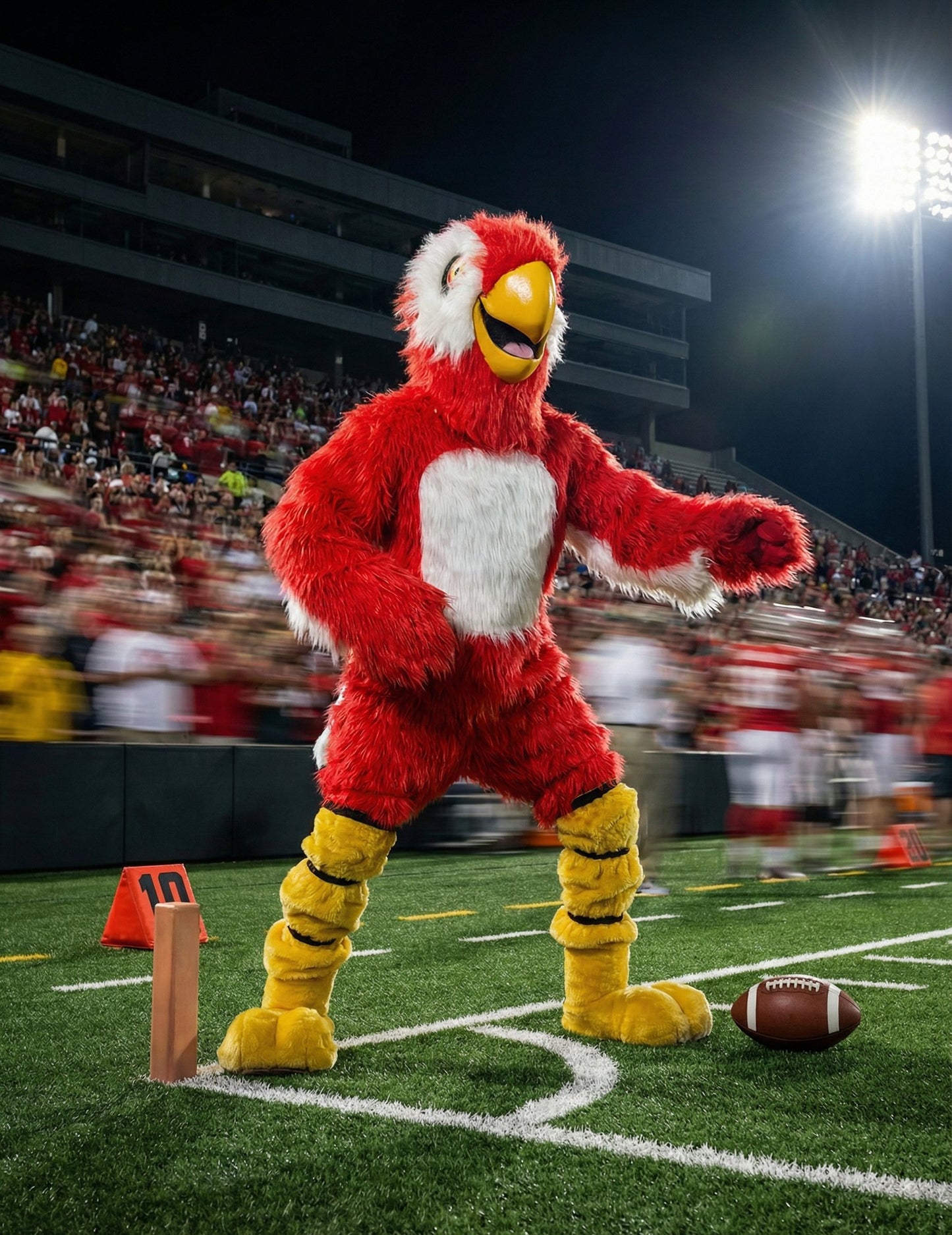 Costum de mascotă de papagal roșu pentru adult