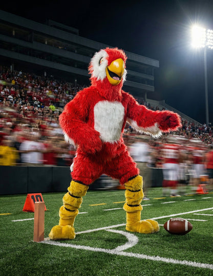 Costum de mascotă de papagal roșu pentru adult