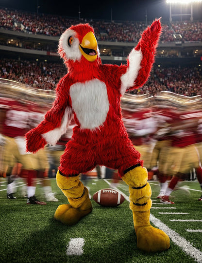 Costum de mascotă de papagal roșu pentru adult