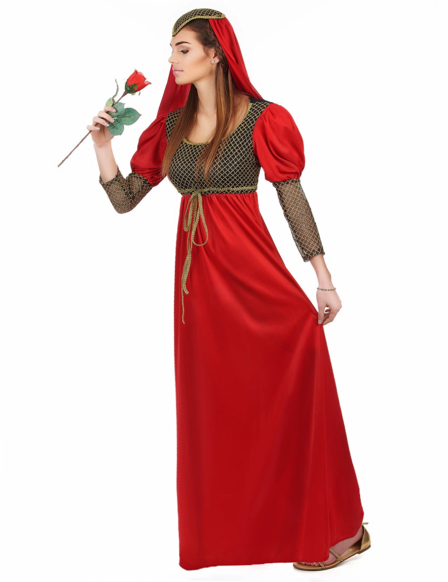 Femeie de deghizare medievală roșie