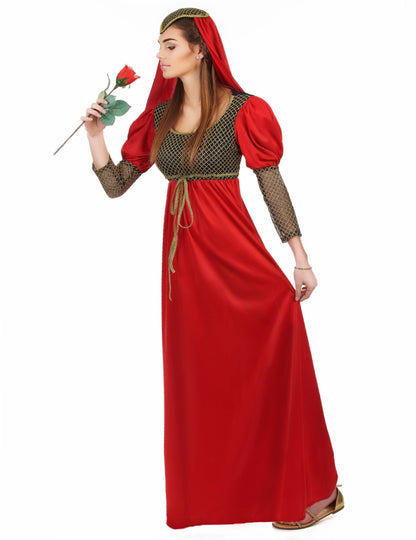Femeie de deghizare medievală roșie