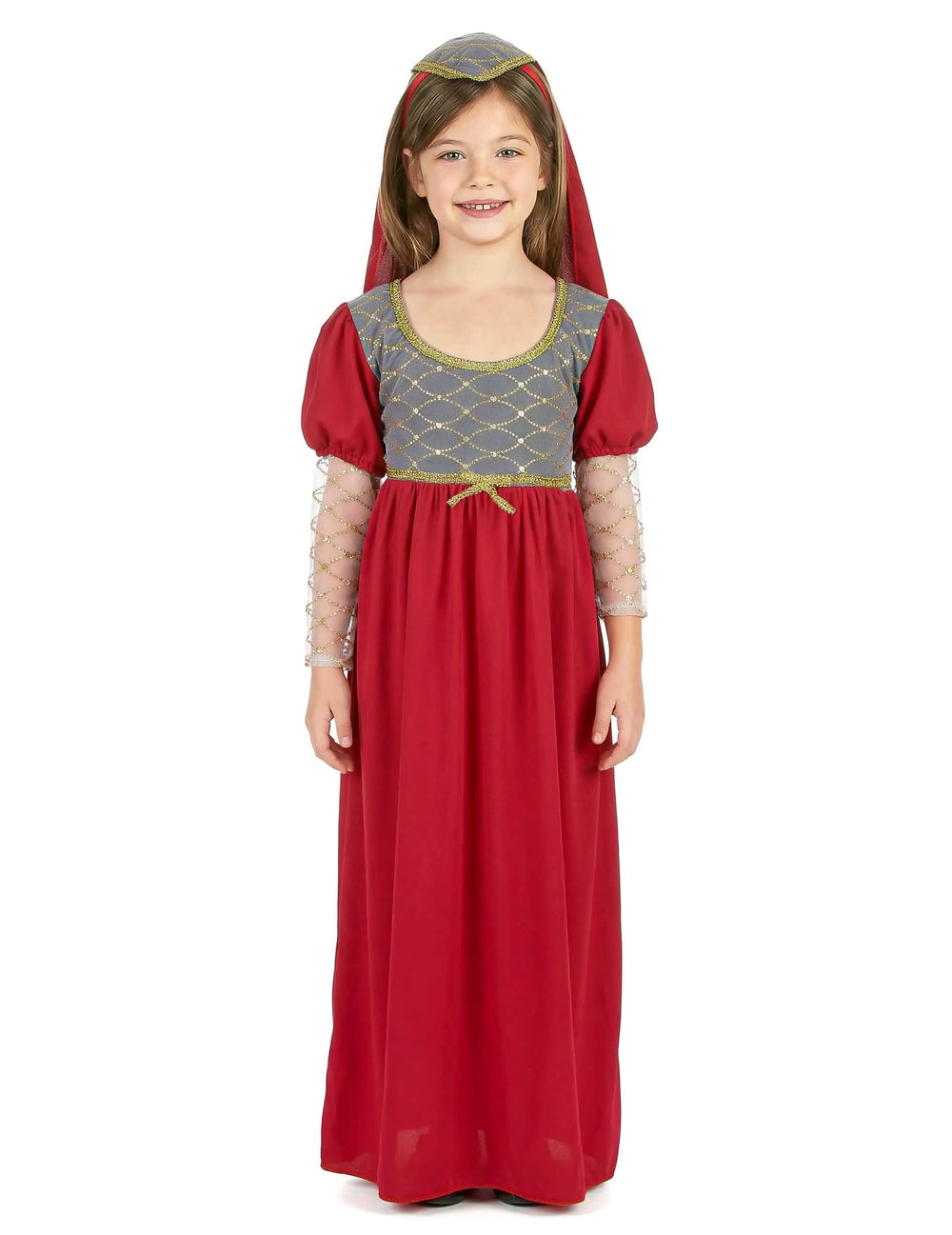 Vedere din față a costumului medieval pentru fată