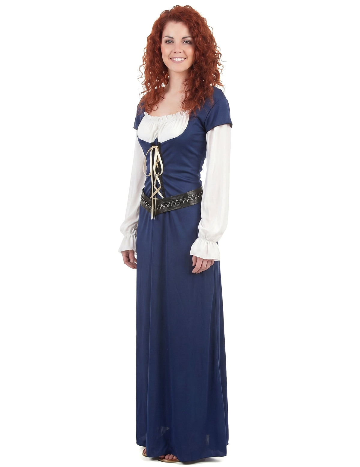 Costum medieval rochie lungă albastră pentru femei