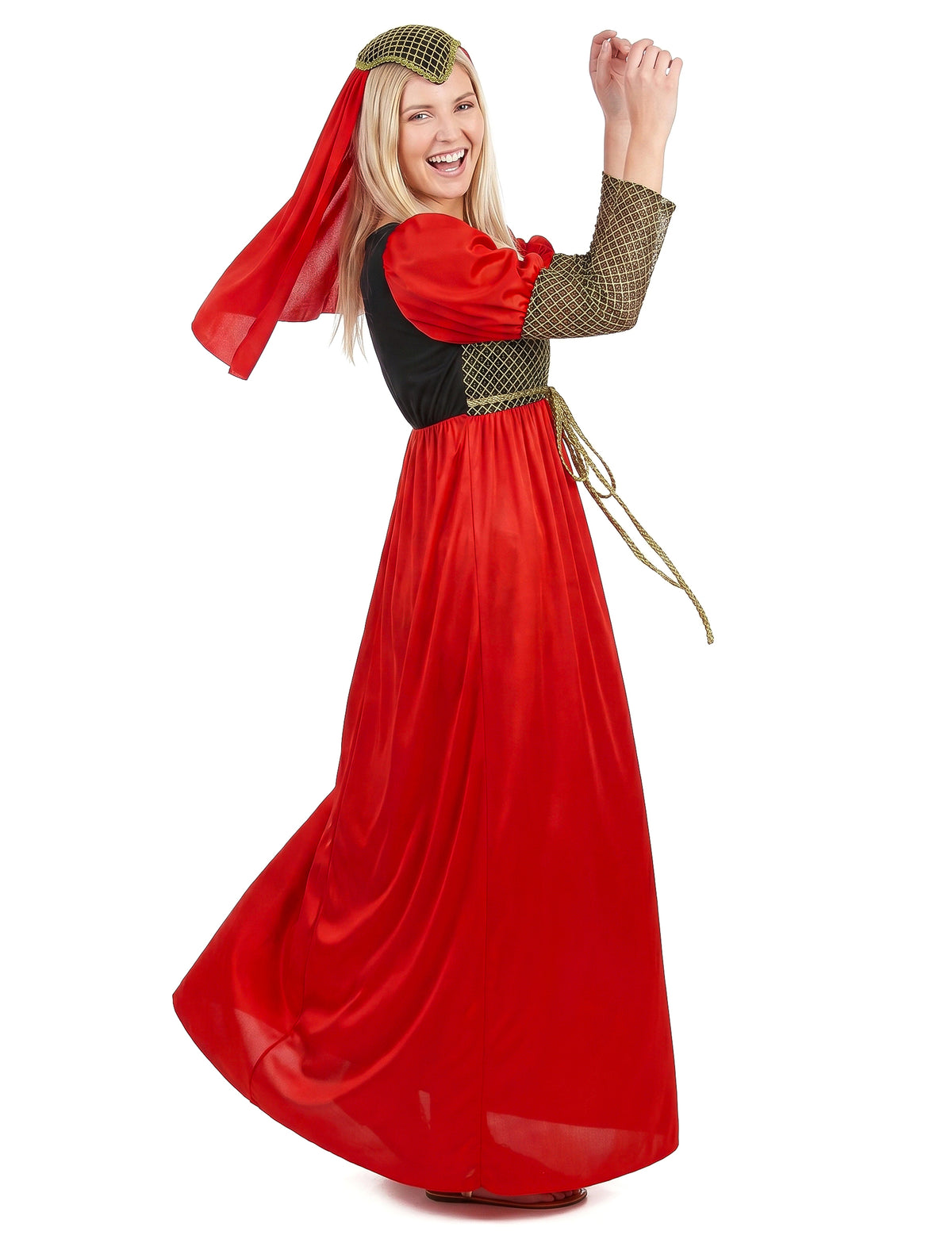 Femeie de deghizare medievală roșie