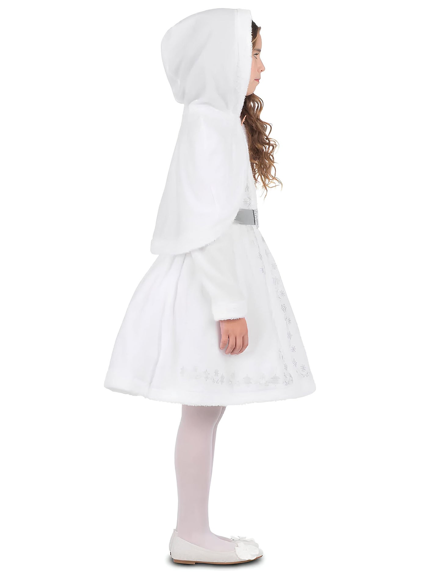 Costum de Moș Crăciun alb pentru fete