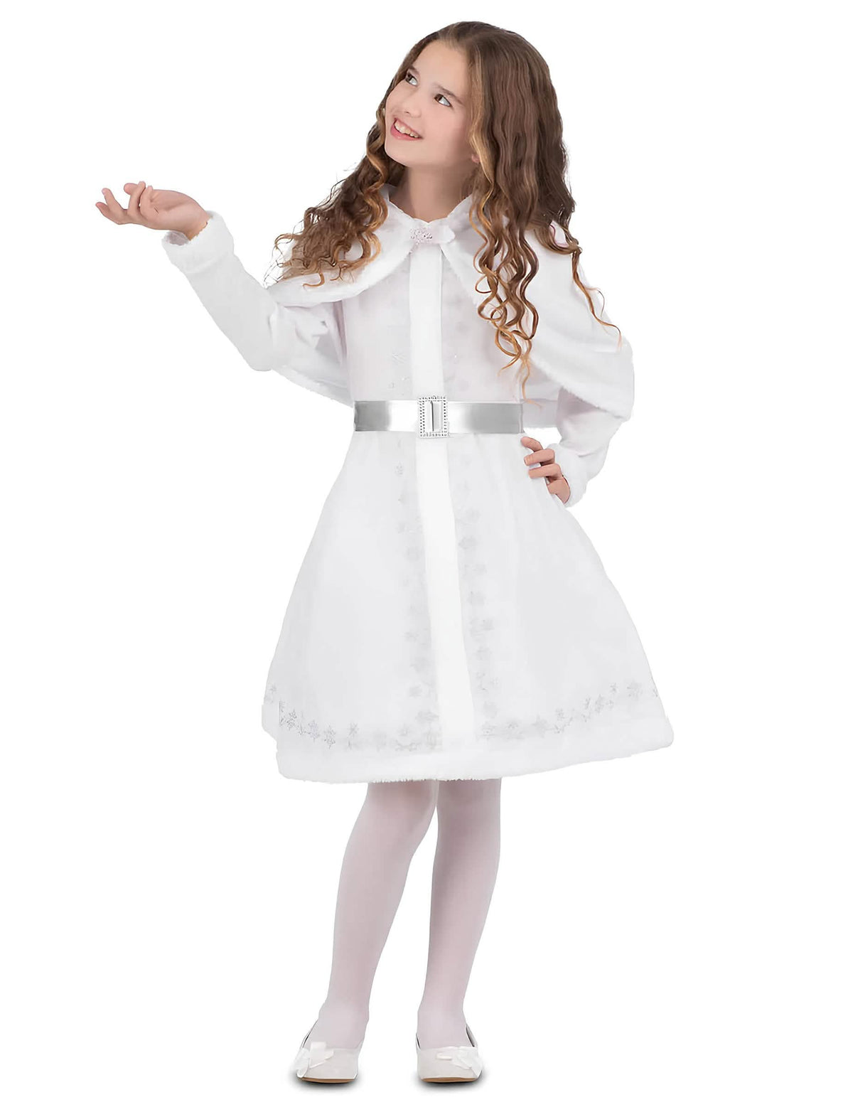Vue de face du déguisement de Mère Noël pour fille