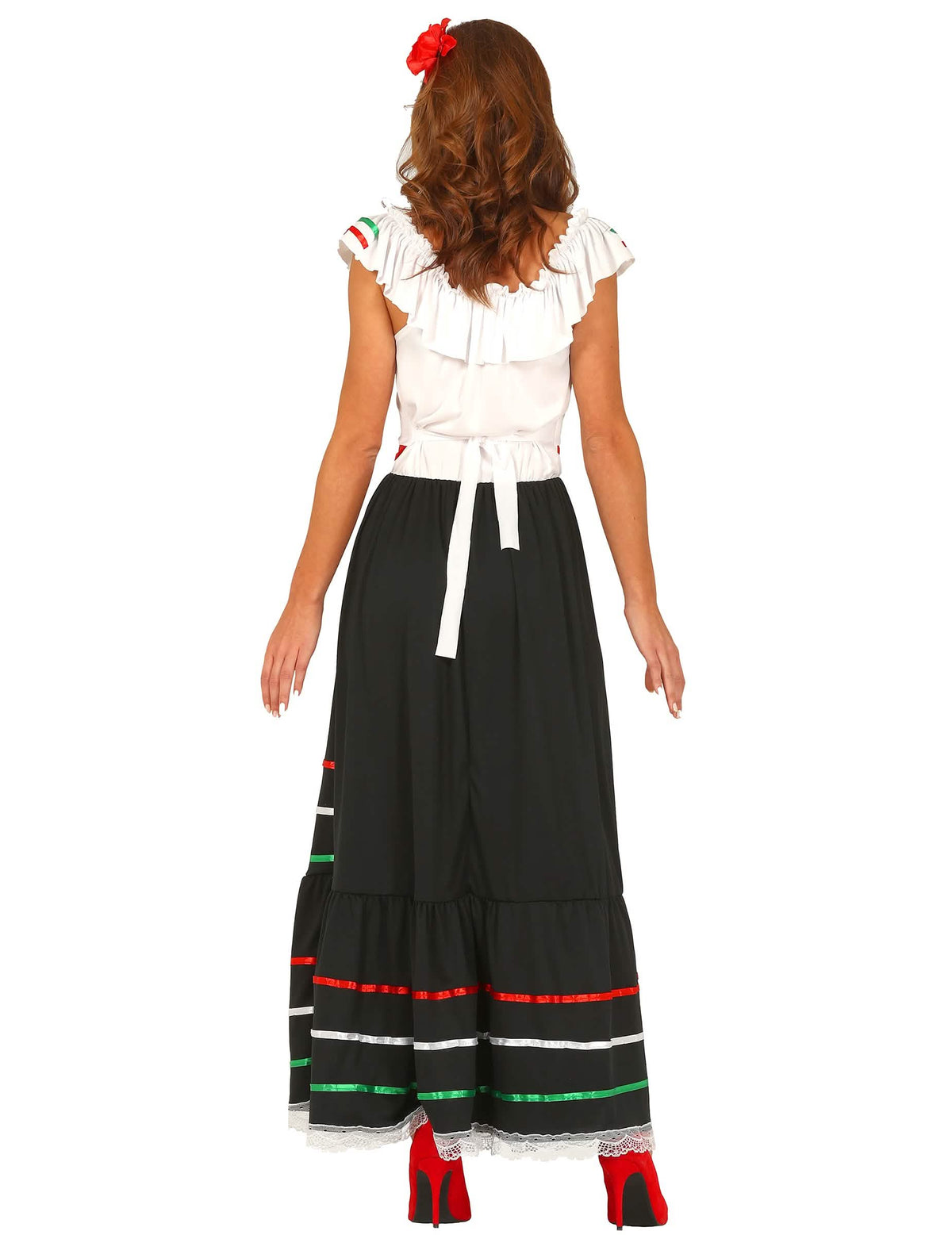 Vedere din spate a costumului de mexicană lungă