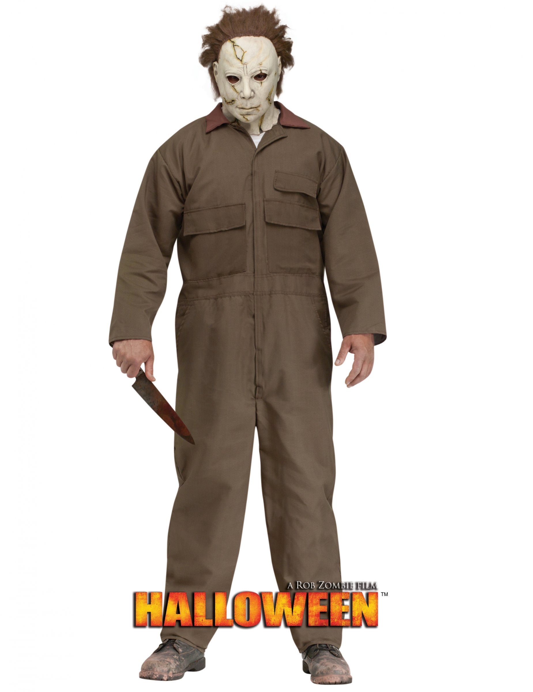 Déguisement Michael Myers Halloween Rob Zombie pour homme marron avec masque