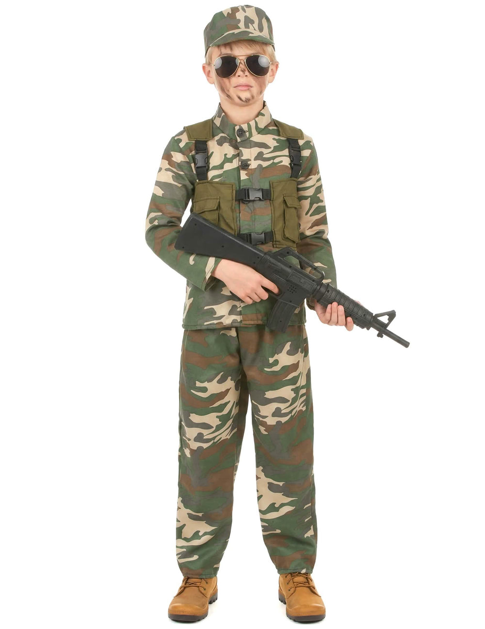 Vedere din spate a costumului militar pentru băiat