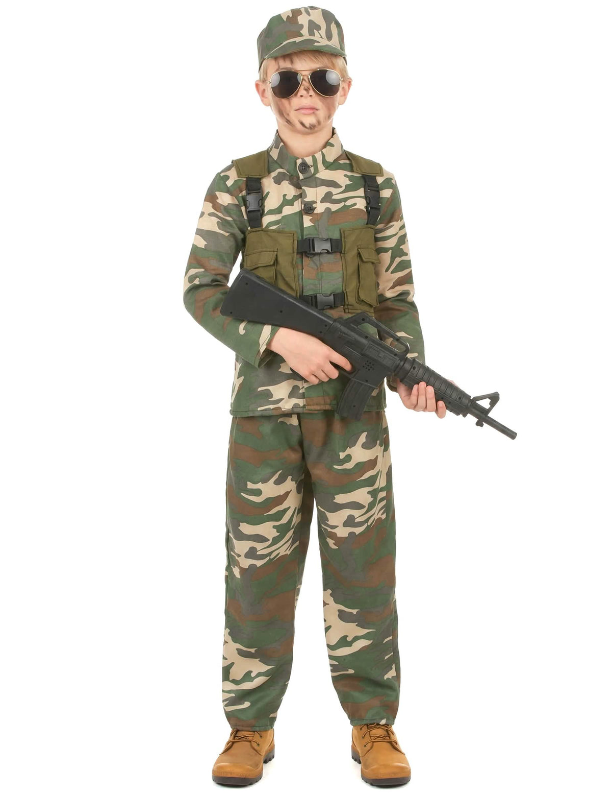 Vedere din spate a costumului militar pentru băiat