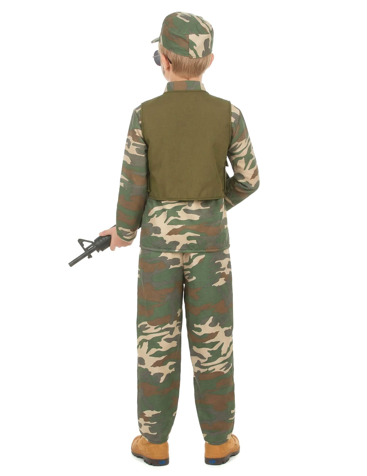Vedere din spate a costumului militar pentru băiat