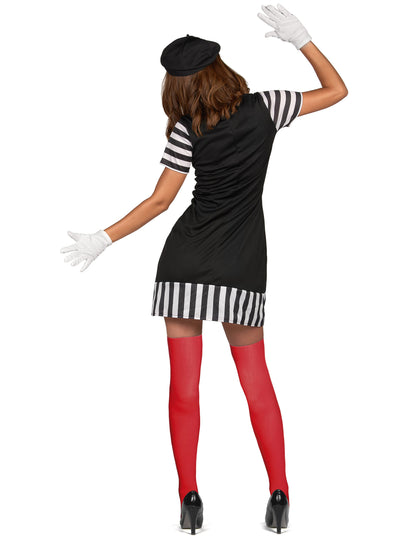 Vue de dos du déguisement de mime pour femme