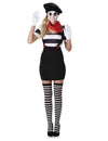 Costum de mim alb-negru pentru femei 