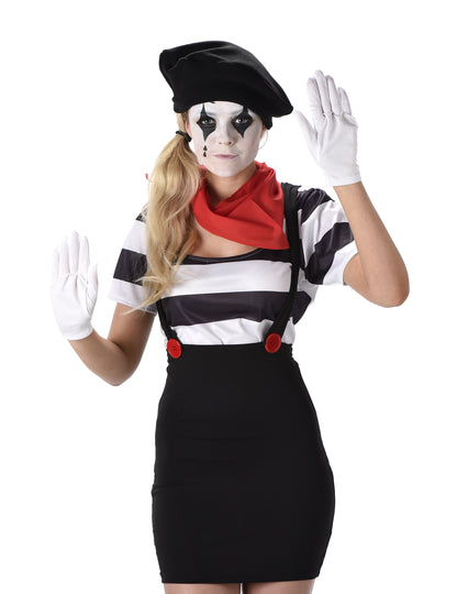 Costum de mim alb-negru pentru femei 