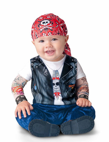 Costum mini motociclist pentru bebeluș - clasic