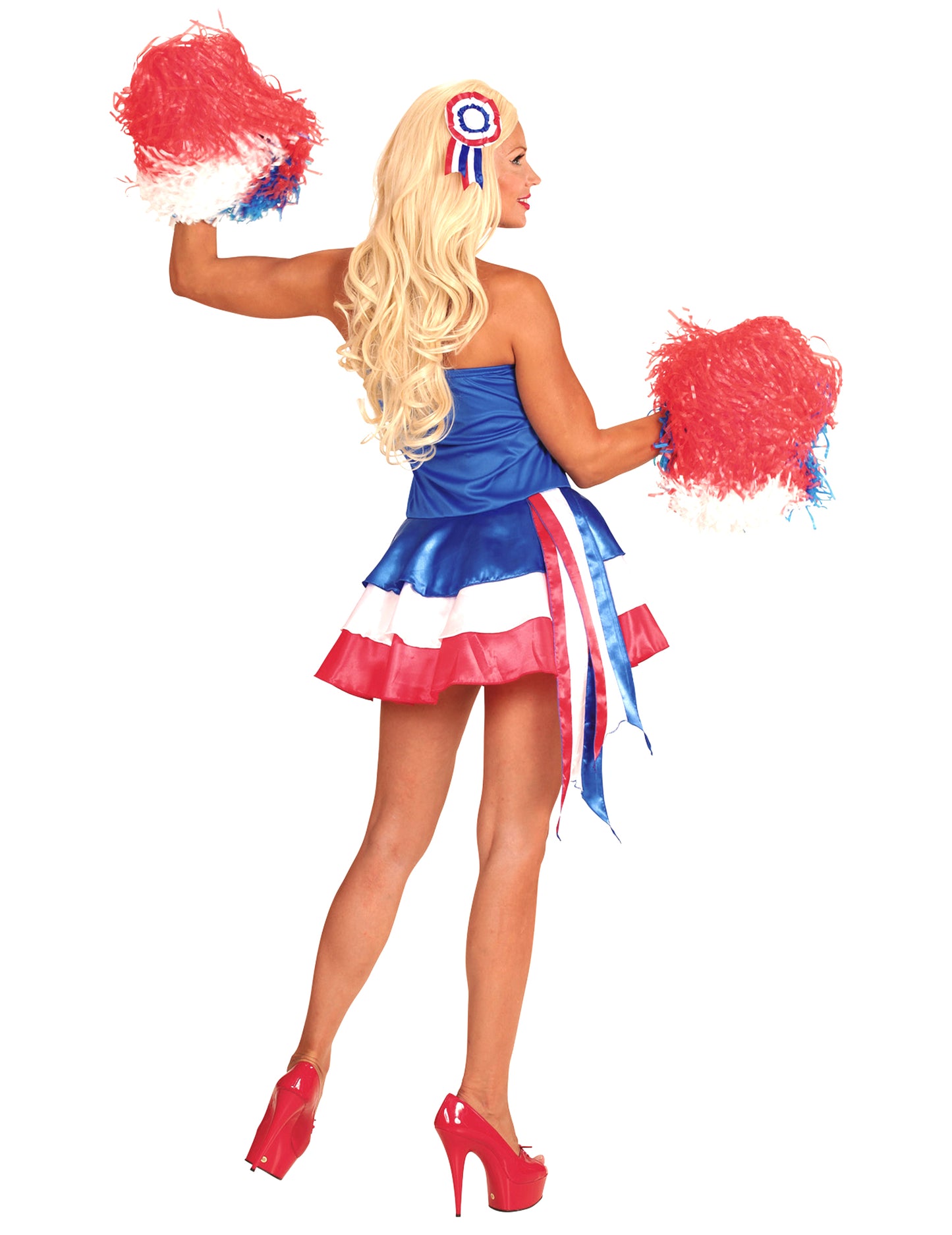 Costum de susținător al Franței tricolor pentru femei 