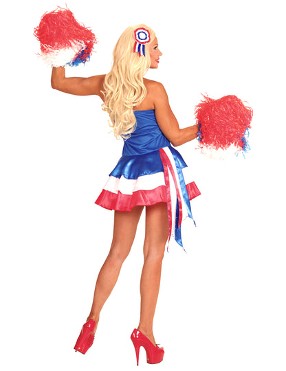 Costum de susținător al Franței tricolor pentru femei 