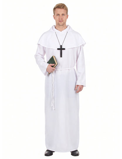 Costum de călugăr alb pentru adulți