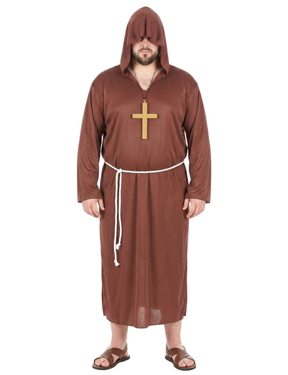 Costum de călugăr maro clar om de dimensiuni mari