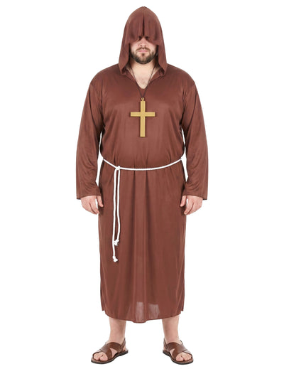Costum de călugăr maro clar om de dimensiuni mari
