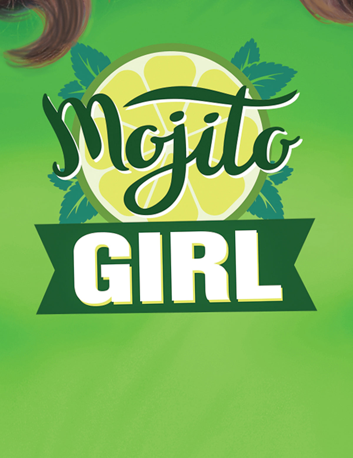 Détail de l'imprimé du logo avec rondelle de citron du déguisement de Mojito Girl