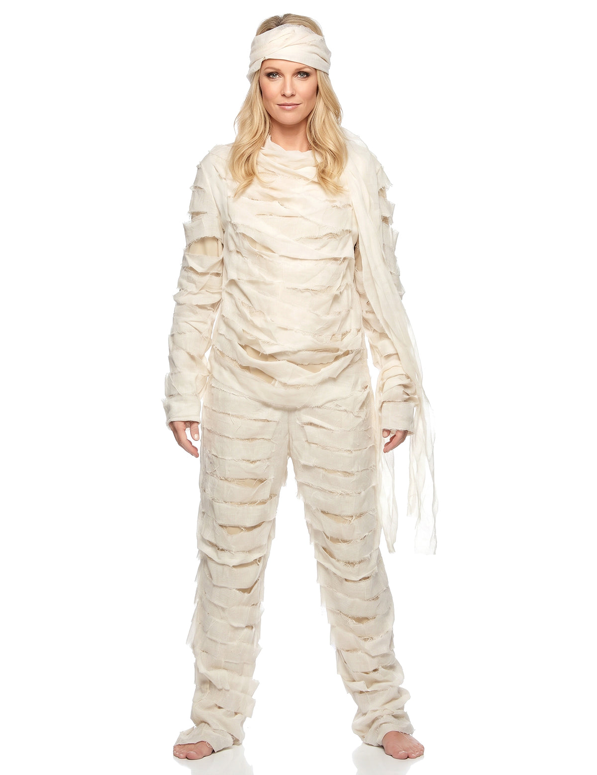 Costum pentru mumie alb pentru adulți