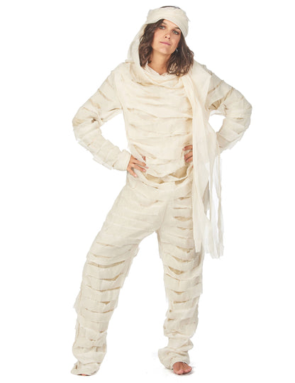 Costum pentru mumie alb pentru adulți