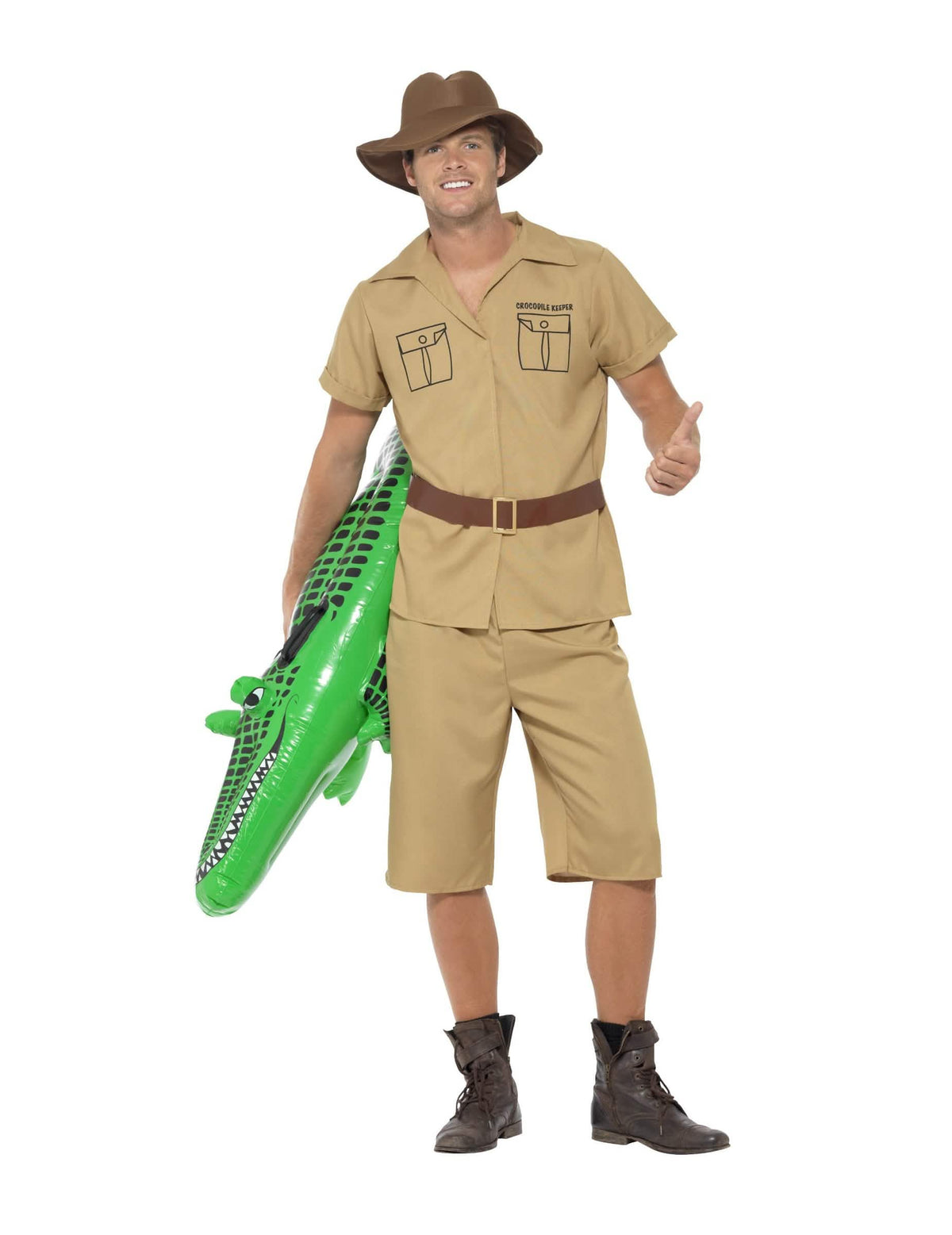 Vedere din față a costumului domnul crocodil pentru bărbat