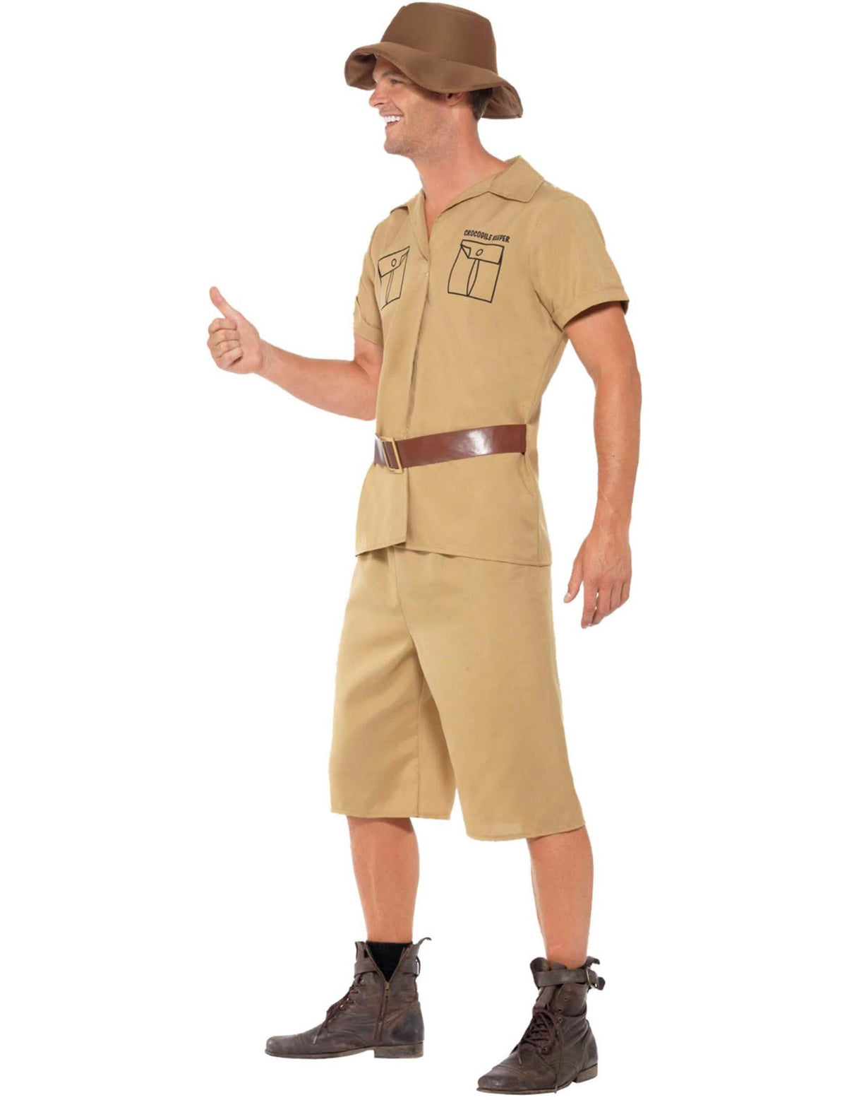 Vedere din profil a costumului domnului crocodil pentru bărbat